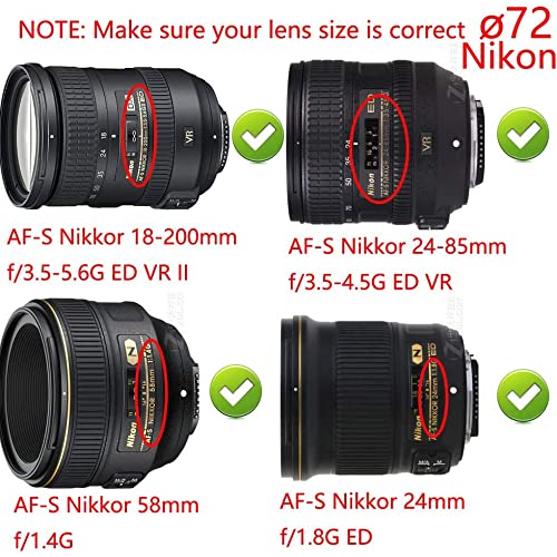 Image of MOSTOS - 72mm Camera UV Filter for Nikon AF-S DX Nikkor 18-200mm f /3.5-5.6G ED VR II Lens,AF-S DX VR 18-200mm f /3.5-5.6G IF-ED,NIKKOR Z(Not AF-S) 24-70mm f /4 S