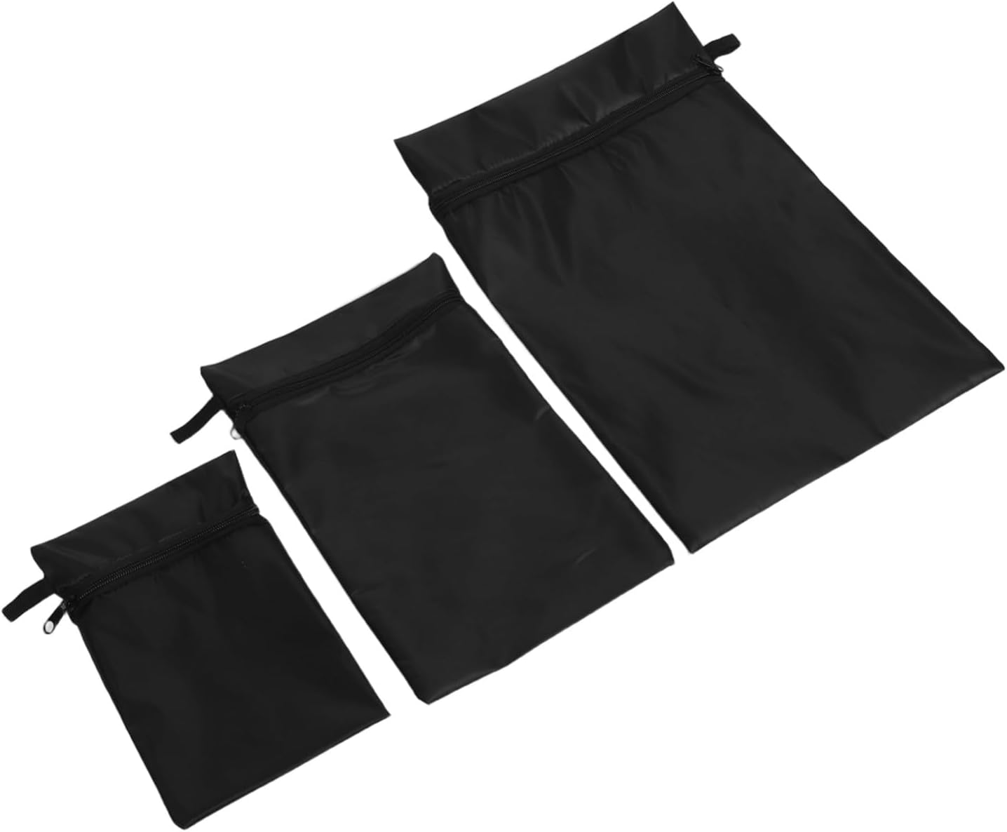 VICASKY 3pcs Diaper Storage Bags Waterproof Oxford Cloth Nappy Organizer Reusable Travel Changing Bag for Parents Black