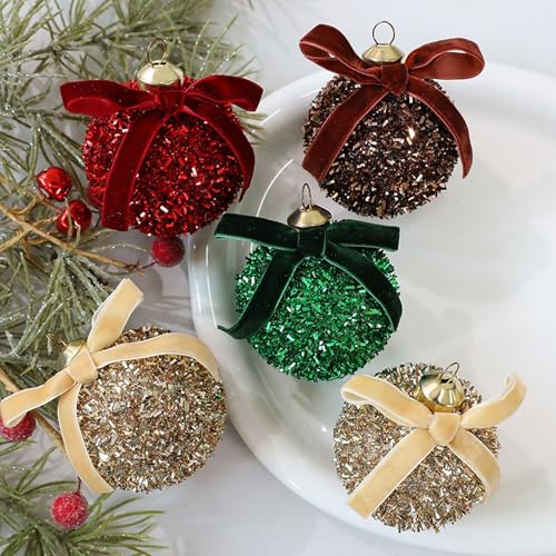 Boule de Noël or rose en mousse : décoration de Noël d'intérieur facile à installer - 7