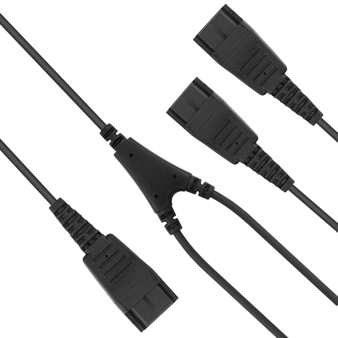 Geekria Splitter Cable Replacement Compatible with Jabra Headset Splitter Cable/Audio Cable/Training Cable/Cord with Observer Receive-Only and 2 Quick-Disconnects
