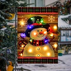 SNOWMAN flag with lights-12X18Inch