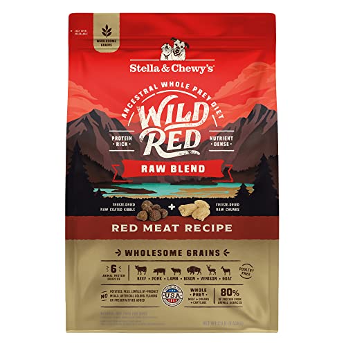 Stella-Chewys-Wild-Red-Dry-Dog-Food-Raw-Blend-High-Protein-Wholesome-Grains-Red-Meat-Recipe-21-lb-Bag Stella Chewys Wild Red Dry Dog Food Raw Blend High Protein Wholesome Grains Red Meat Recipe 21 lb Bag