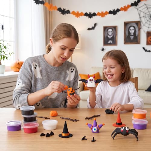 JOYIN Halloween Craft Air Dry Clay Kit, 9 Pcs Modeling Clay DIY Make Characters Kit, Ultra Light and Soft, for Halloween Arts and Craft Activities, Gifts for Kids, Classroom Party Favors Funny Toys - image 6