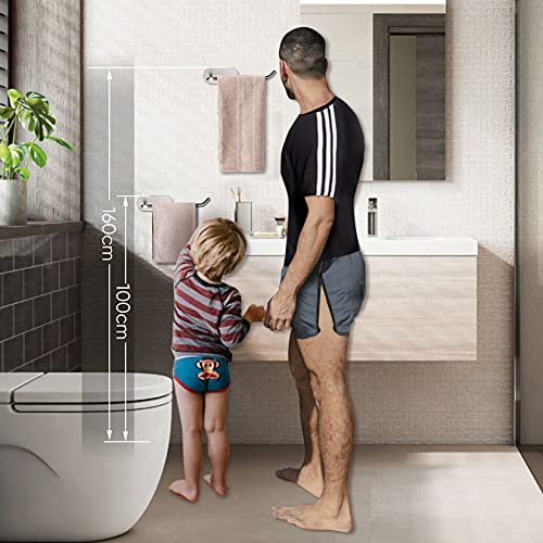Image of SUNTECH Line Series T-1 Towel Rings 2 Packs Hand Towel Holder Self Adhesive Stick on Wall, Small Towel Rack Bar & Toilet Paper Holder for Kitchen or Bathroom, Compatible Design