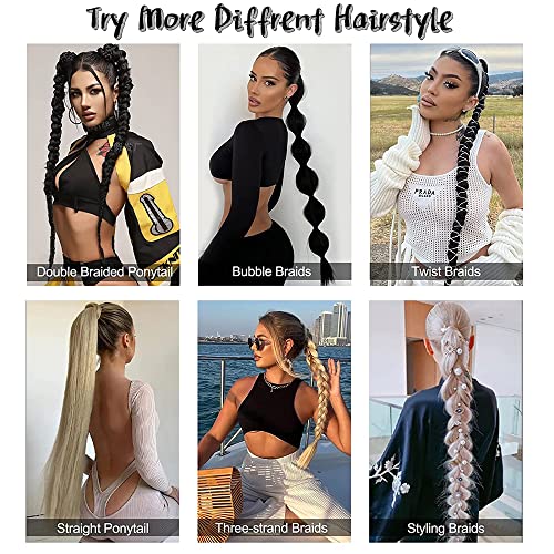 32 inch DIY Braided Ponytail Extension with Hair Tie - Image 3