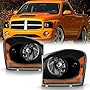 ACANII - For Black 2004-2005 Dodge Durango ST/SLT Headlights Headlamps Replacement Driver + Passenger Side