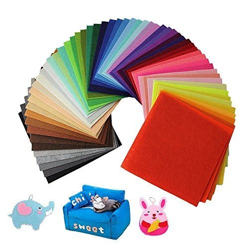 BUZIFU 60 Pcs Tissu En Feutre, Feuilles De Feutre Artisanal Multi