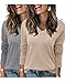 Arach&Cloz 2 Pack Womens Sweater 2024 Lightweight Soft V Neck Long Sleeve Fall Tops Fashion Clothes Casual Shirts Pullover (Apricot+Grey,S)