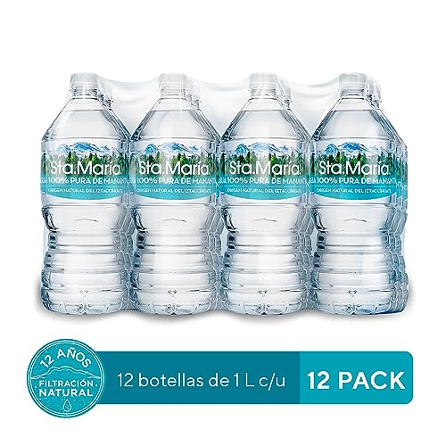 Santa Maria, Sta.María, Agua 100% Pura de Manantial Paquete 12 Piezas 1 Litro image_1