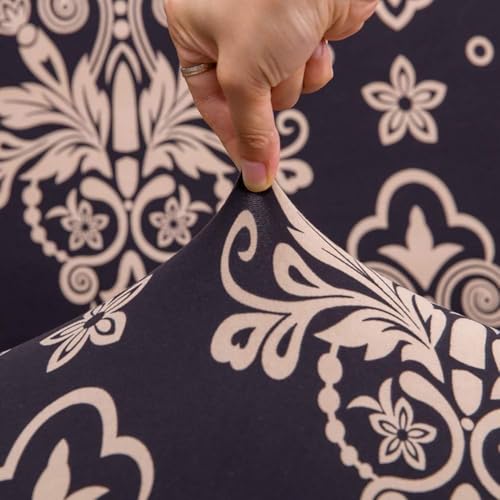 Image of Styleys Dining Chair Cover with Table Covers for Kitchen Waterproof Dining Table Cloth (1 Table Cover + 4 Chair Cover, Royal Black, CTSLMC165)
