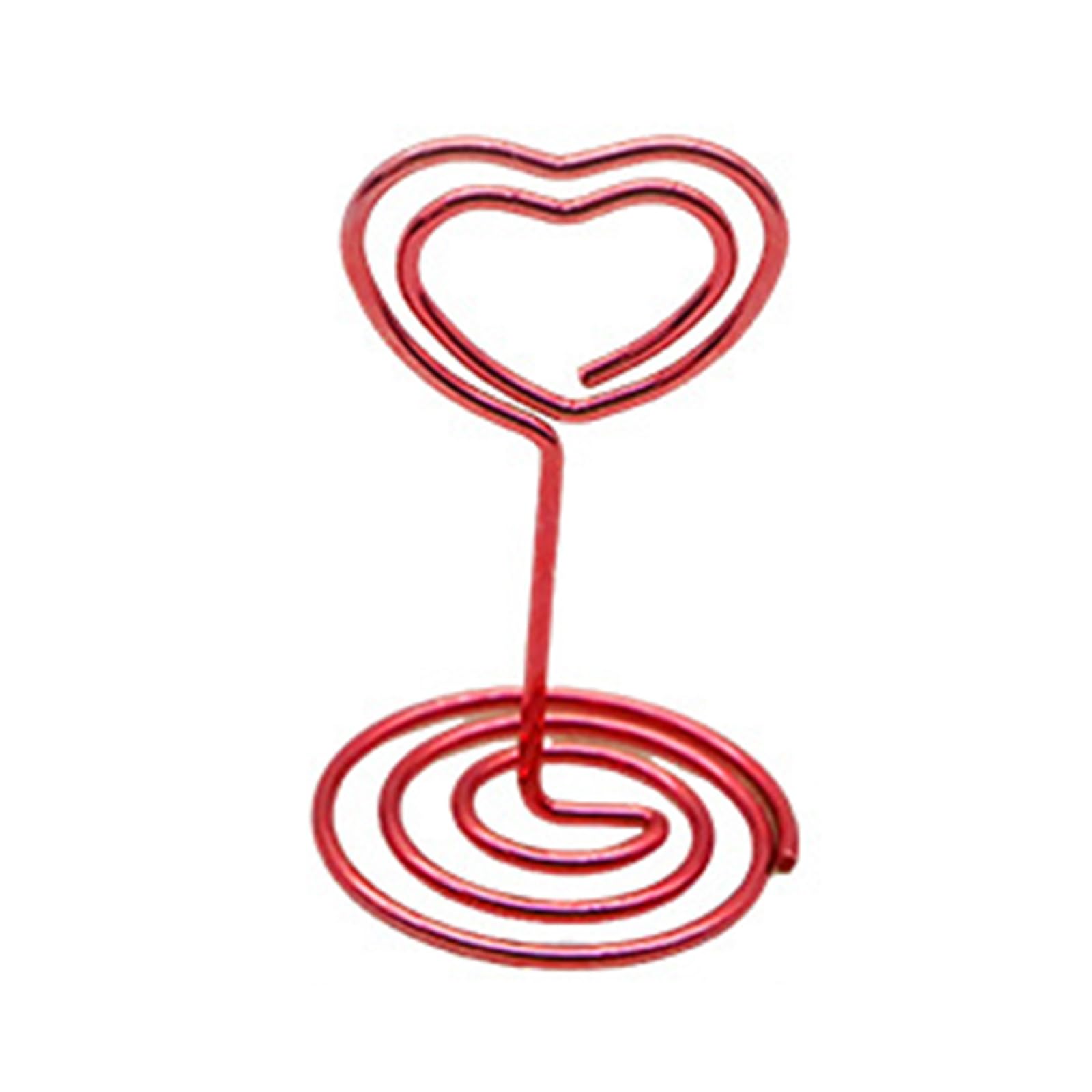 Nucelit 10Pieces 1.9Inch Wire Place Card Holder Heart Shape Table Number Holders Photo Stand Memos Notes Clip Holder for Wedding Wedding Reception Decoration