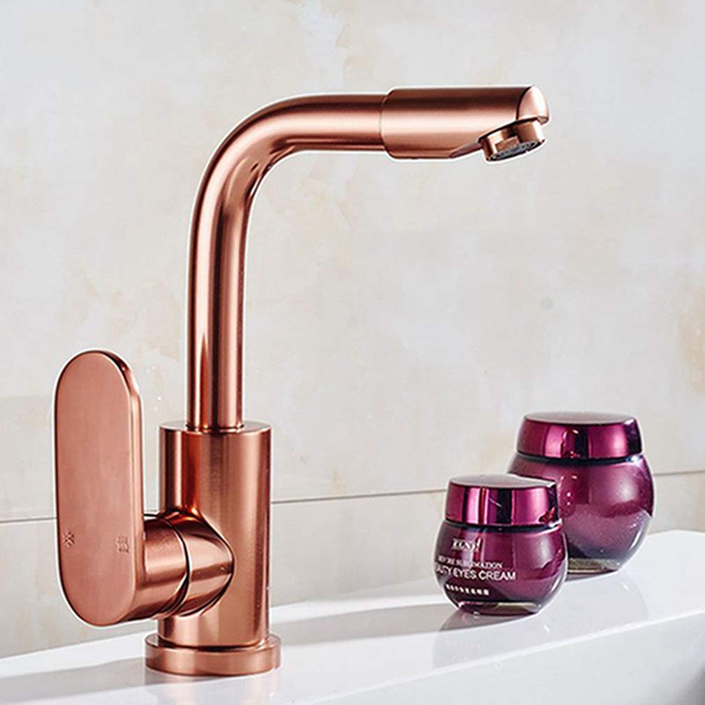 Robinet de lavabo anti-éclaboussures en aluminium poli durable eau chaude