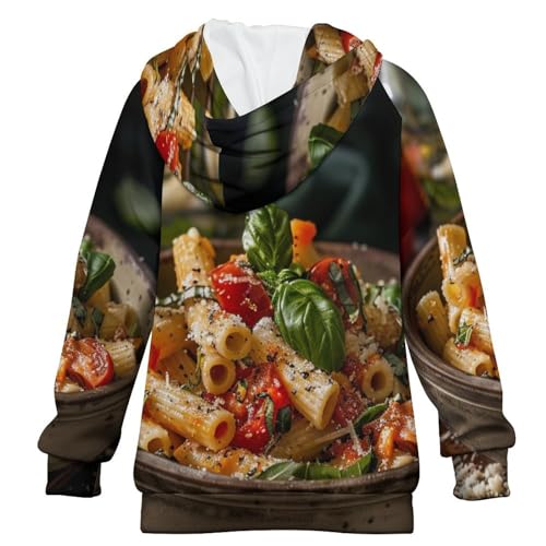 Italian Penne Rigate MacaroniChildren's Raglan Sleeve Hoodie, Suitable for Home And Outdoor Use12-13Y2