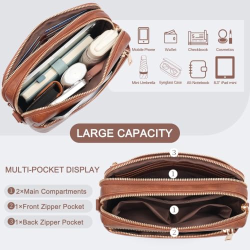 Image of Crossbody Bag for Women Vegan Leather Handbag Purse Anti Theft RFID