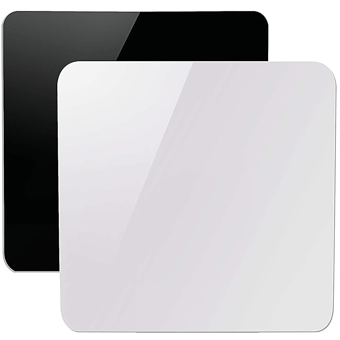 Buy ZOENHOU 2 PCS 12 x 12 Inch Acrylic Reflective Display Board, Black and White Background