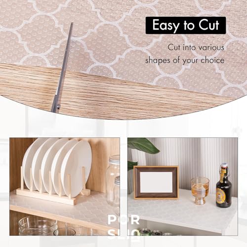Image of Porslin Kitchen Drawers Mat Liners, 60cm x 5m Roll, Non-Slip, Waterproof, Washable, BPA-Free, Durable EVA for Shelves, Cupboards, Drawers, Fridge Mats, Wardrobe, Food Safe - SL14