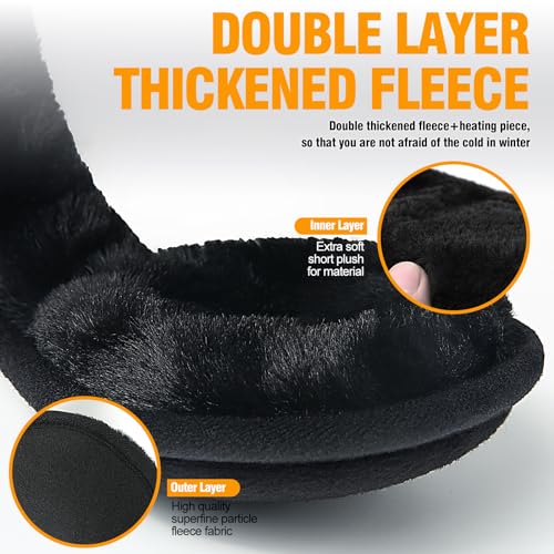 auruza unisex ear muffs - adjustable soft warm ear warmers for women amp men foldable black earmuffs for ear covers winter accessories for cold weather outdoor activities