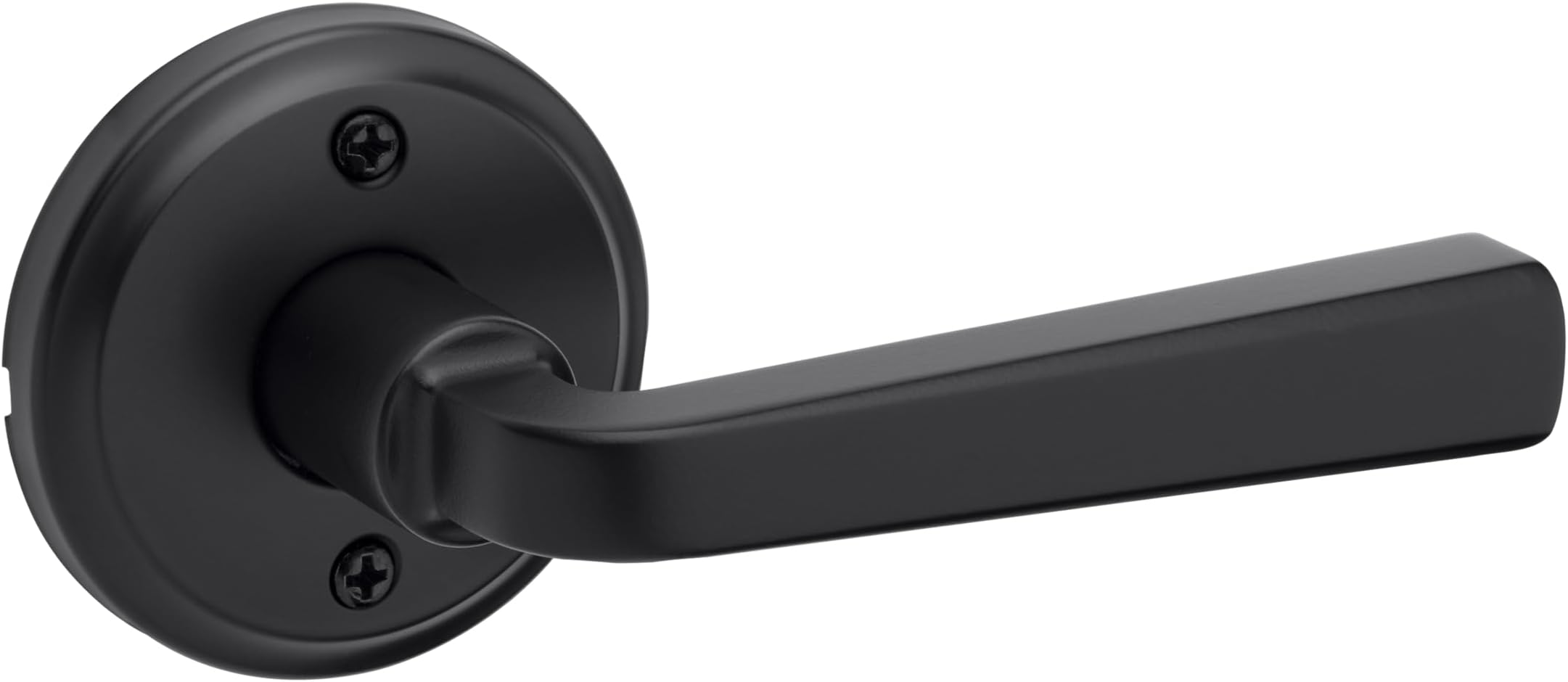 Kwikset Trafford Dummy Door Handle, Single Sided Lever for Closets, French Double Doors, and Pantry, Matte Black Non-Turning Reversible Interior Push/Pull Lever, with Microban Protection