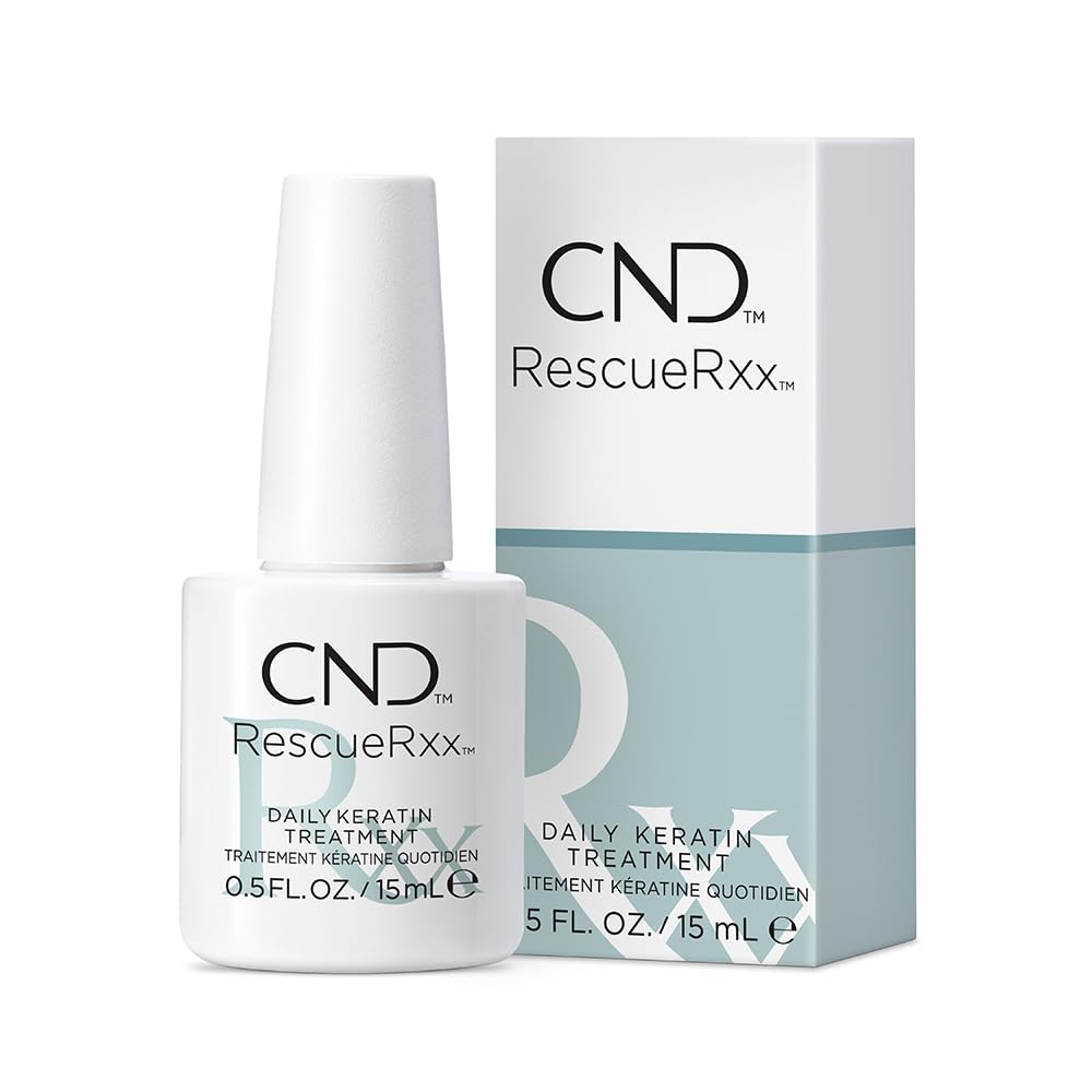 CND RescueRxx - Trattamento Quotidiano alla Cheratina, Nutre e Ripara le Unghie Danneggiate, con Olio di Jojoba e Mandorla, Riduce la Desquamazione, per Unghie Sane, 15ml