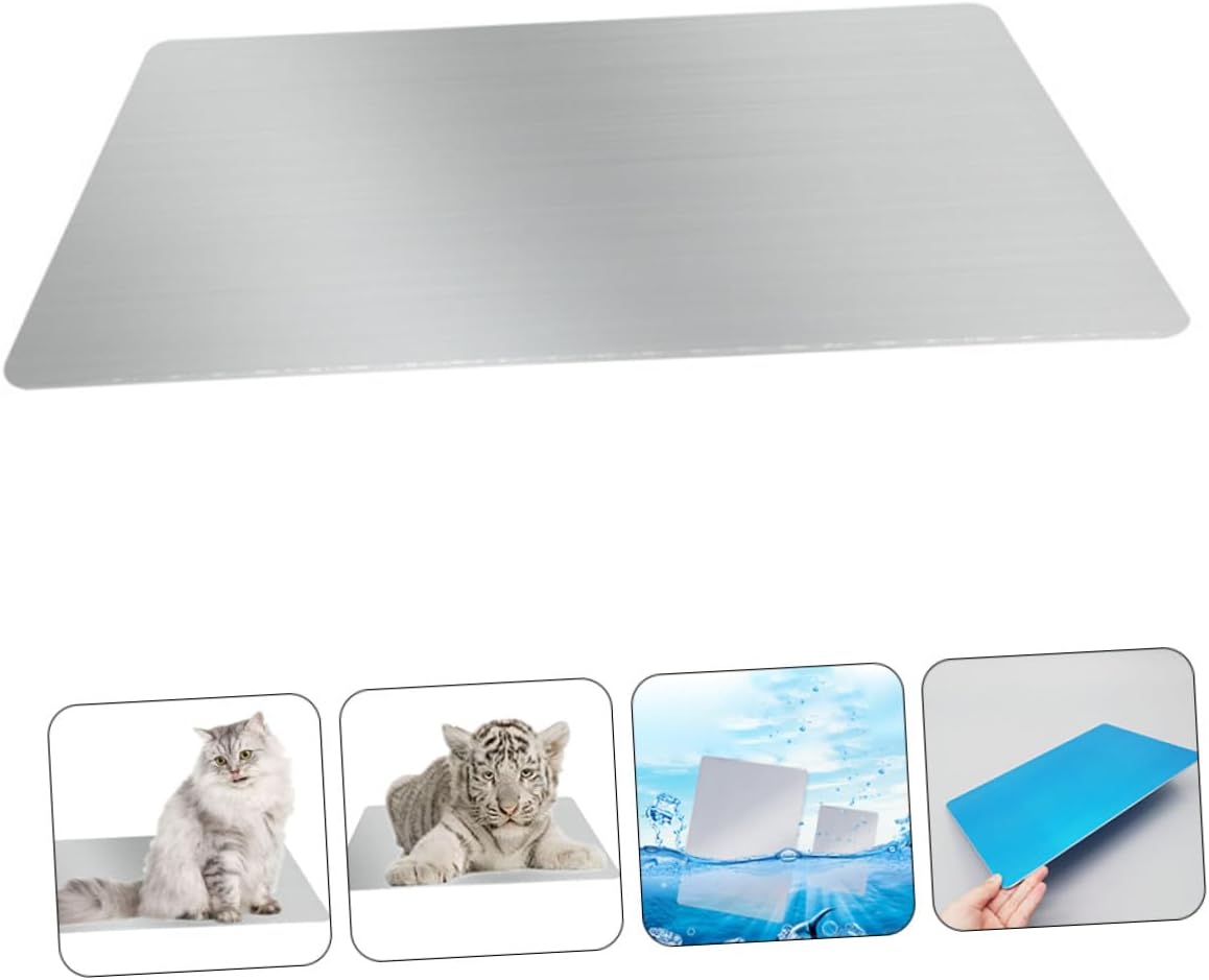 NUOBESTY Pet Summer Cooling Mat Aluminum Heat Dissipation Pad Lightweight for Cats Puppies Dogs Self-Cooling Ice Bed Plate to Reduce Body Temperature and Provide Comfort