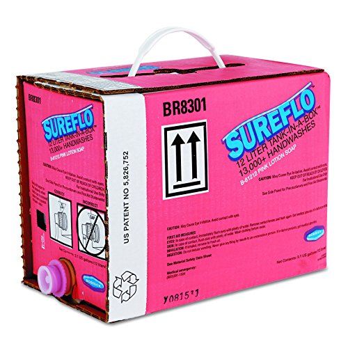 Bobrick 81212 SureFlo Pink Lotion Soap Cartridge, 12 L Tank Cartridge