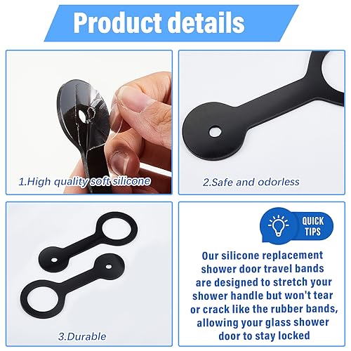 Wohnmobil Türriegel Riemen Wohnmobil Duschtürriegel Riemen Wohnmobil Camper Bad 2 schwarz - Bild 6 von 14