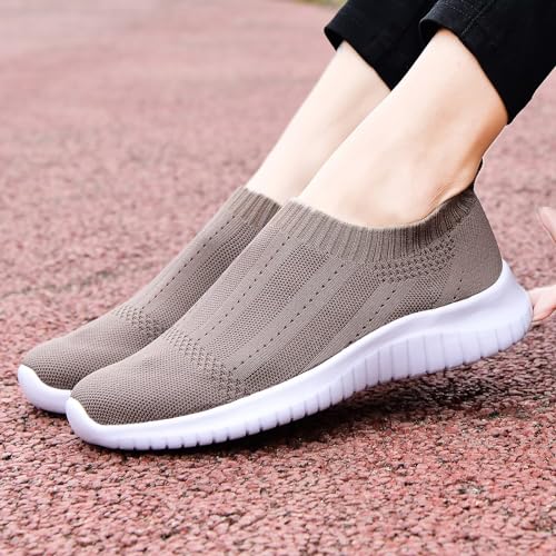 Image of konhill Women's Casual Walking Shoes Breathable Mesh Work Slip-on Sneakers