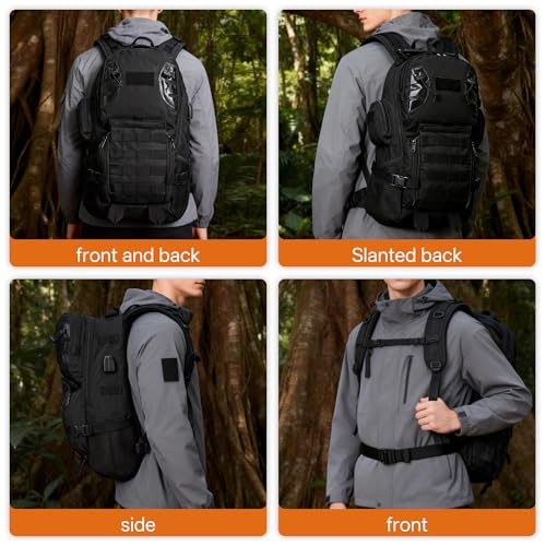 Image of gracedon Tactical Backpack for Men and Women Black4 | Outdoor Travel