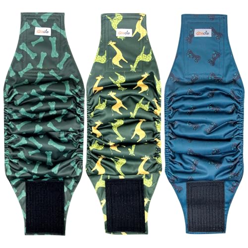 Image of Reusable Dog Diapers Male 3Pcs, Premium Washable Belly Band for Male Dogs XLarge, High Absorbing Male Dog Wraps for Doggie in Incontinence, Excitable Urination and Training (Giraffe, XL)