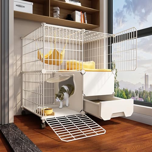 Parc à jeux pour chat détachable avec condo fermé pour sécuriser votre séjour