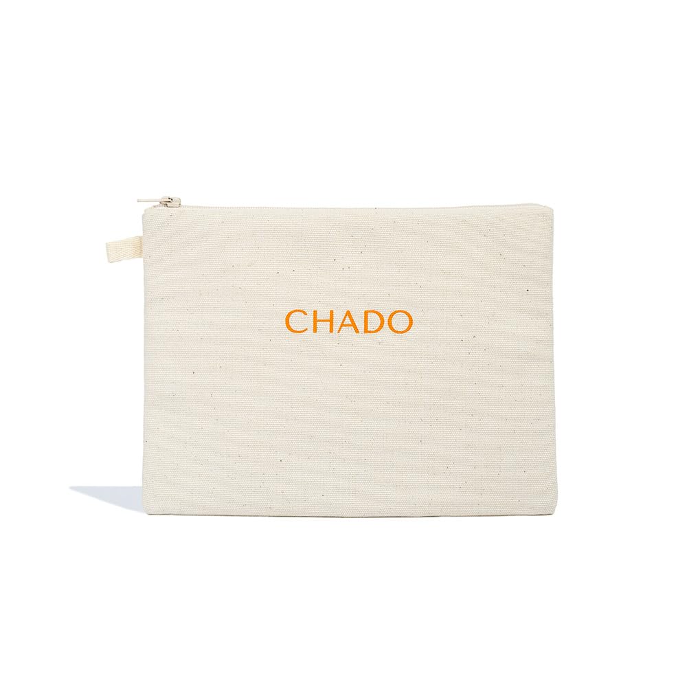 CHADO Natural Makeup Bag - Eco-Friendly Cotton Cosmetic Organizer for Travel and Everyday Use