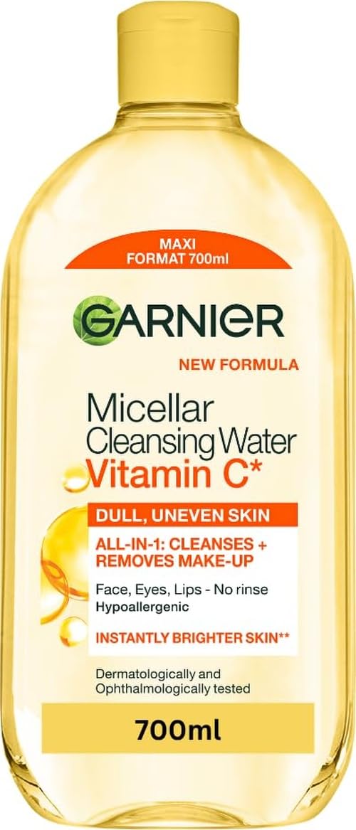 Garnier Vitamin C* Micellar Cleansing Water, for Dull Uneven Skin 700ml