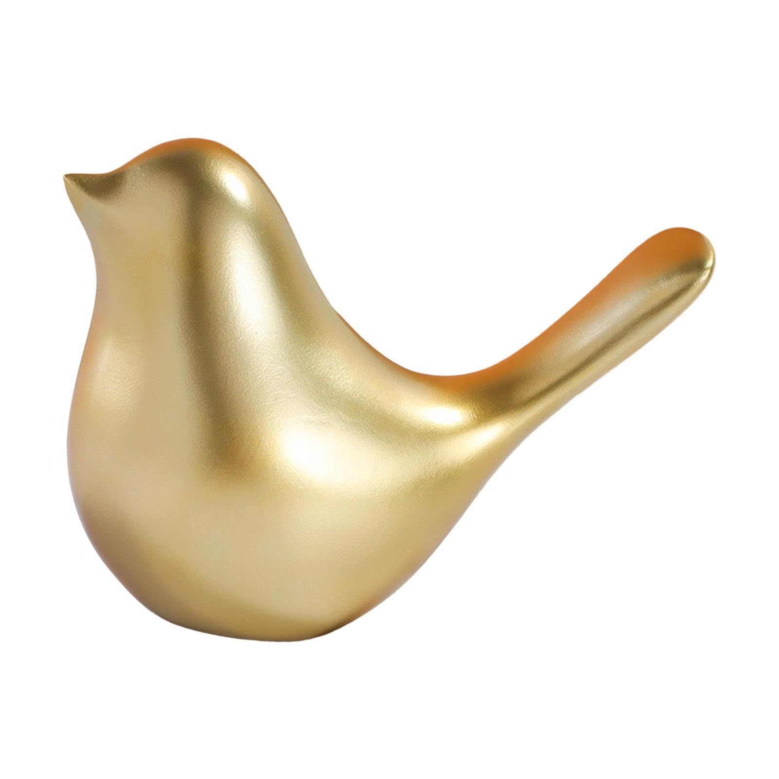 ALCXAZS Vibrant Birds Figurine Home Decor Animal Statue Enlivens Desktop Decorations While Adding Class In Every Room Desktop Decoration Crafts Cute Sculpture, Gold, L