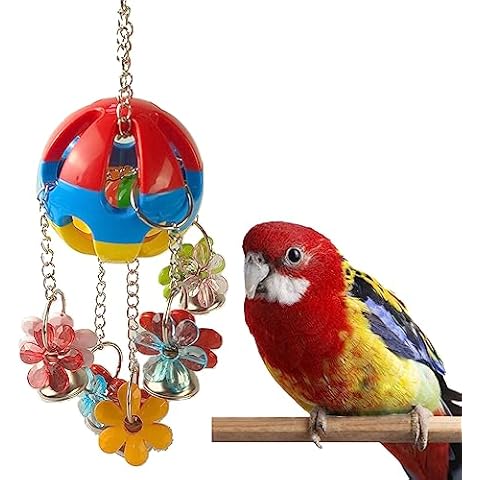 FidosFav Bird Parrot Chew Toy Ball Toys Colorful Durable Hanging Bird Toys Acrylic Parrot Cage Bite Toy Parrotlet Budgie Quaker African Cover