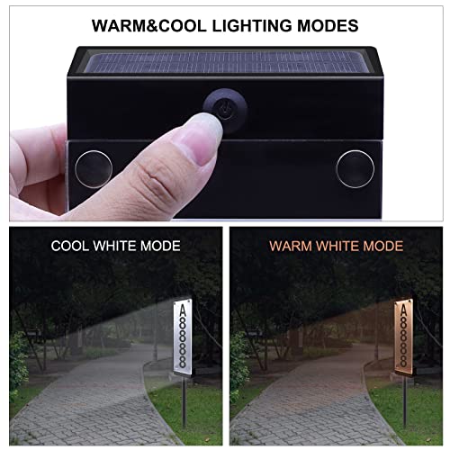 Zwjbsgy Solar Address Sign - Solar House Numbers For Outside,Can Be Wall-Mounted And Plugged Into The Ground Address Sign For Yard Street Door Outdoor Home With Stake(White) (White) #TOP4