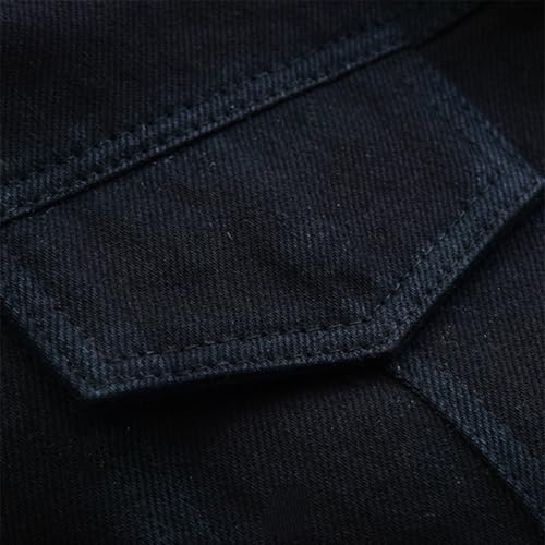 Leatherick Herren SOA Jeanskragen Motorradweste mit tiefen Taschen schwarz (L)