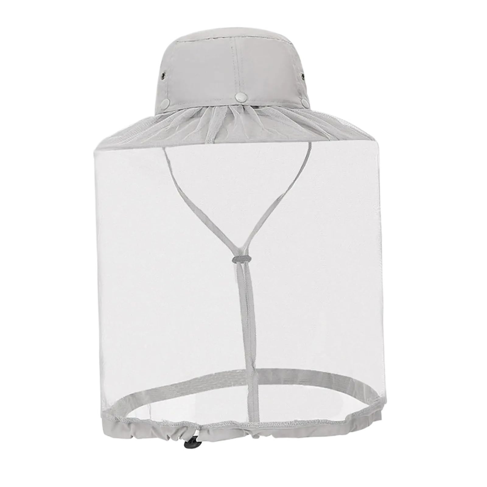 Czapka z moskitierą na głowę, Czapka pszczelarza z siateczką i paskiem pod brodą, wielokolorowa, do pszczelarstwa, ogrodnictwa i kempingu(Light Grey)