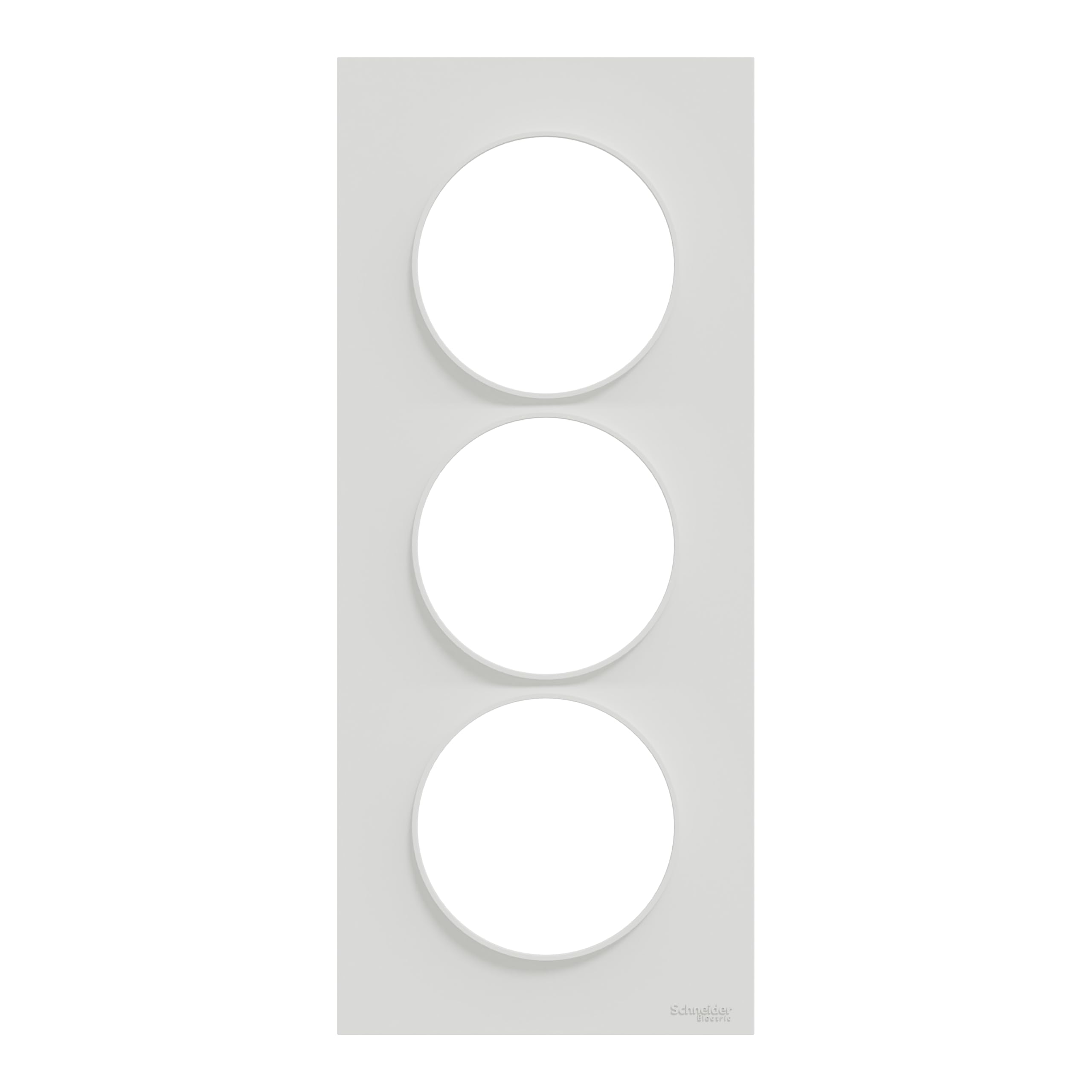 Schneider Electric - Odace Styl, plaque Blanc 3 postes verticaux entraxe 50 mm - S520716