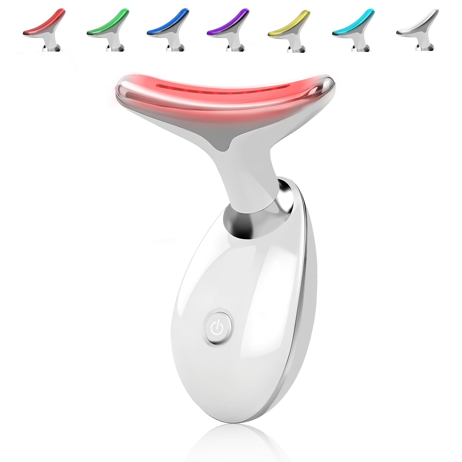 FancyMouse Red-Light-Therapy-for-Face and Neck, Facial Massager for Face and Neck, 7 Color Face Neck Massager for Skin Care, at-Home Face Tool for Skin Care