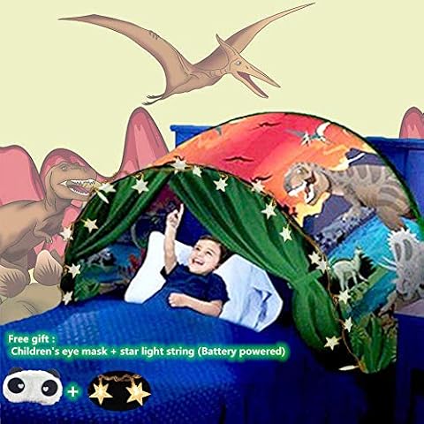 Nifogo Bed Tents For Girls Boys,Pop Up Tents For Kids With Light,Kids Dream Bed Tent,Sleep Tent,Children's Playrooms,Christmas Birthday Gifts (Dinosaur) Cover