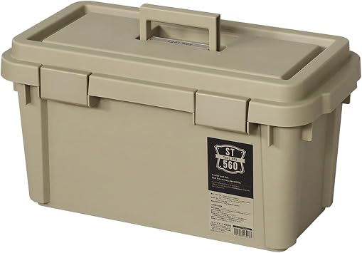 JEJ Astage ST560S Storage Box, Made in Japan, Outdoor Storage, Camping, S Series Tool Box, Sand Beige, Width 22.0 x Depth 11.4 x Height 11.4 inches 56 x 29 x 29 cm