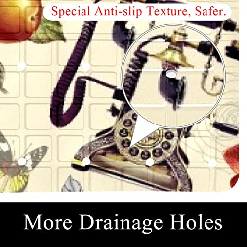 Tapis de bain antidérapant avec trous de drainage et ventouses