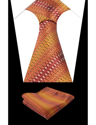 Image of Alizeal Mens 3.15'' Gradient Novelty Pattern Tie Set with Pocket Square Casual Color Tie Set