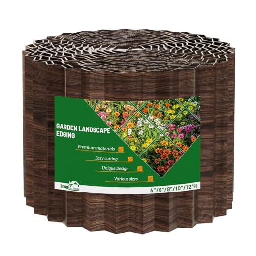 SnugNiture Corrugated Metal Garden Edging,6" x 50' Sturdy Lawn Edging Border,Landscape Edging Border for Lawn, Flower Bed,Garden and Yard(Brown)