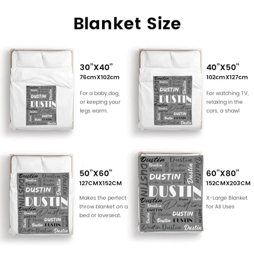 Personalized Blankets for Kids with Names Customized Blankets with Name for Adult Custom Blanket Gift for Birthday Christmas Valentines Day Gift