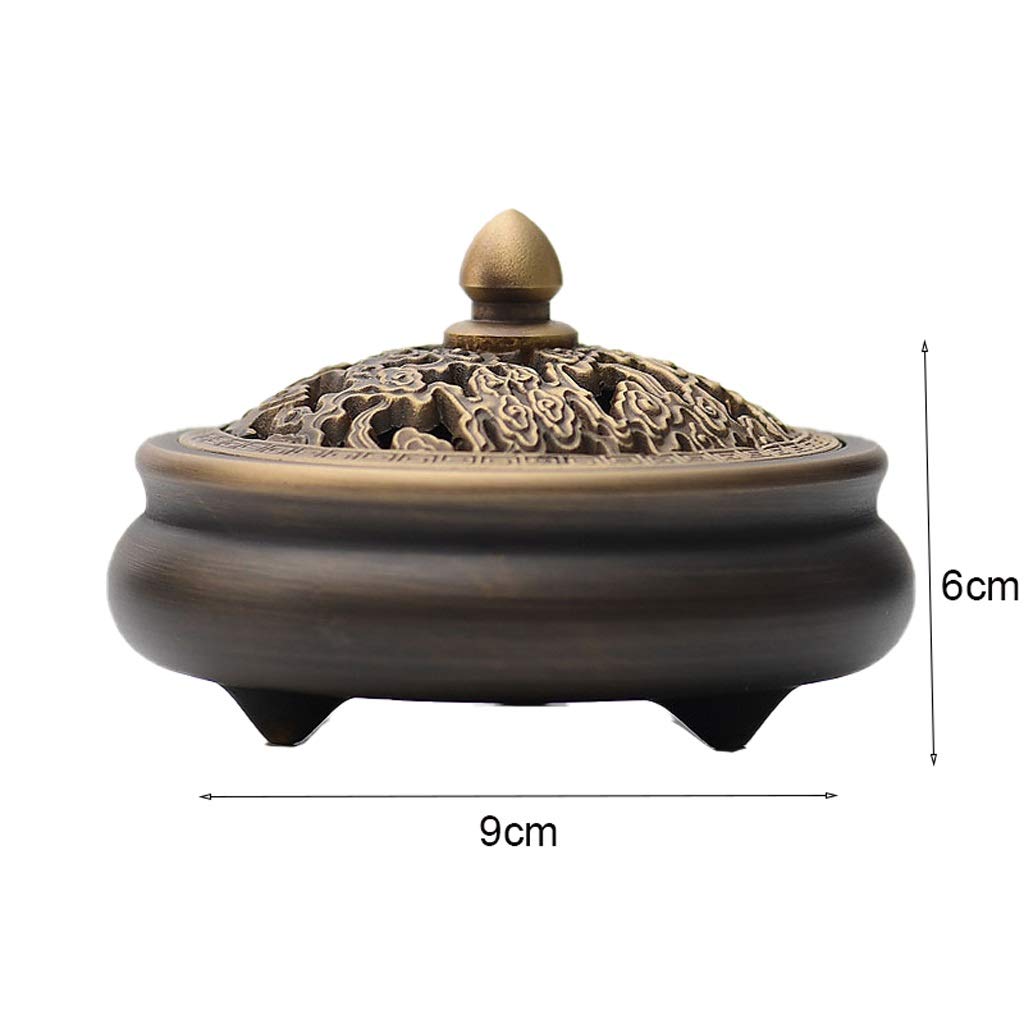 Kupfer Moskito Weihrauchbrenner, Räucherstäbchenhalter Weihrauch Halter Brenner, Indoor Moskitonspulenhalter Aromatherapie Haushaltsunenz Brennerhalter Für Häuserdekoration (Color : Brown)