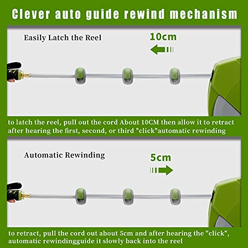 G Good Gain Retractable Garden Hose Reel,9 Function Sprayer Gun, 65+6 1/2 Ft Hose, Wall Mounted Hose Reel Any Length Lock/180 Degree Pivot,Watering Solution For Backyard,Garden,Car Washing #TOP5