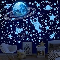 530 Glow in The Dark Stars Ceiling Stars Glow in The Dark Glow Moon and Space Wall Decals Astronaut Universe Galaxy Planet Wall Stickers Glowing Wall Stickers Kid Boys Living Room Decor