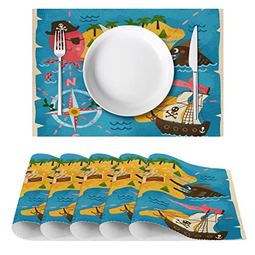 Sets de table pieuvre rétro lavables pour protéger votre table de la chaleur