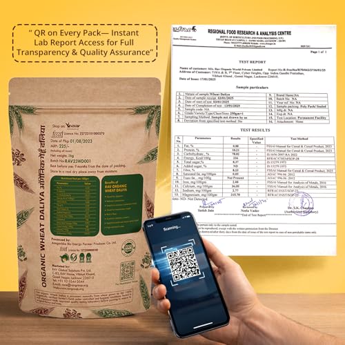Image of RAV Organic NPOP Certified Organic Wheat daliya 1kg | Broken Whole Grain Daliya | Fibre & Protein Rich Gehu ka Dalia | Low GI Breakfast, Ideal for Porridge, Cereal & Meals | Broken Wheat Dalia for baby food | Non-GMO| Clean Lable | Full of Nutrients